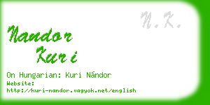 nandor kuri business card